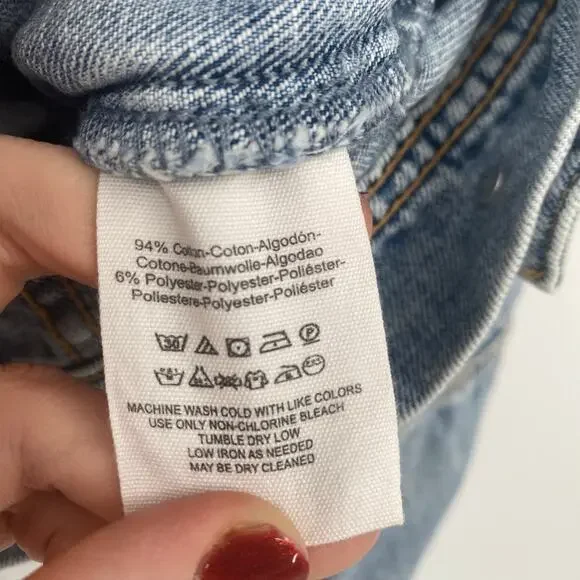 Free People Women's Light Indigo Blue Jean Rumors Denim Jacket Size XS - Picture 12 of 12